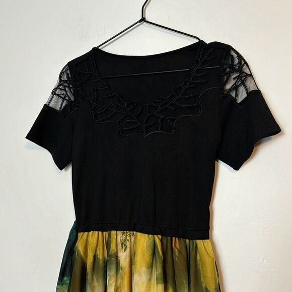 Queen Mulock Abstract Floral Dress M - Picture 3 of 7